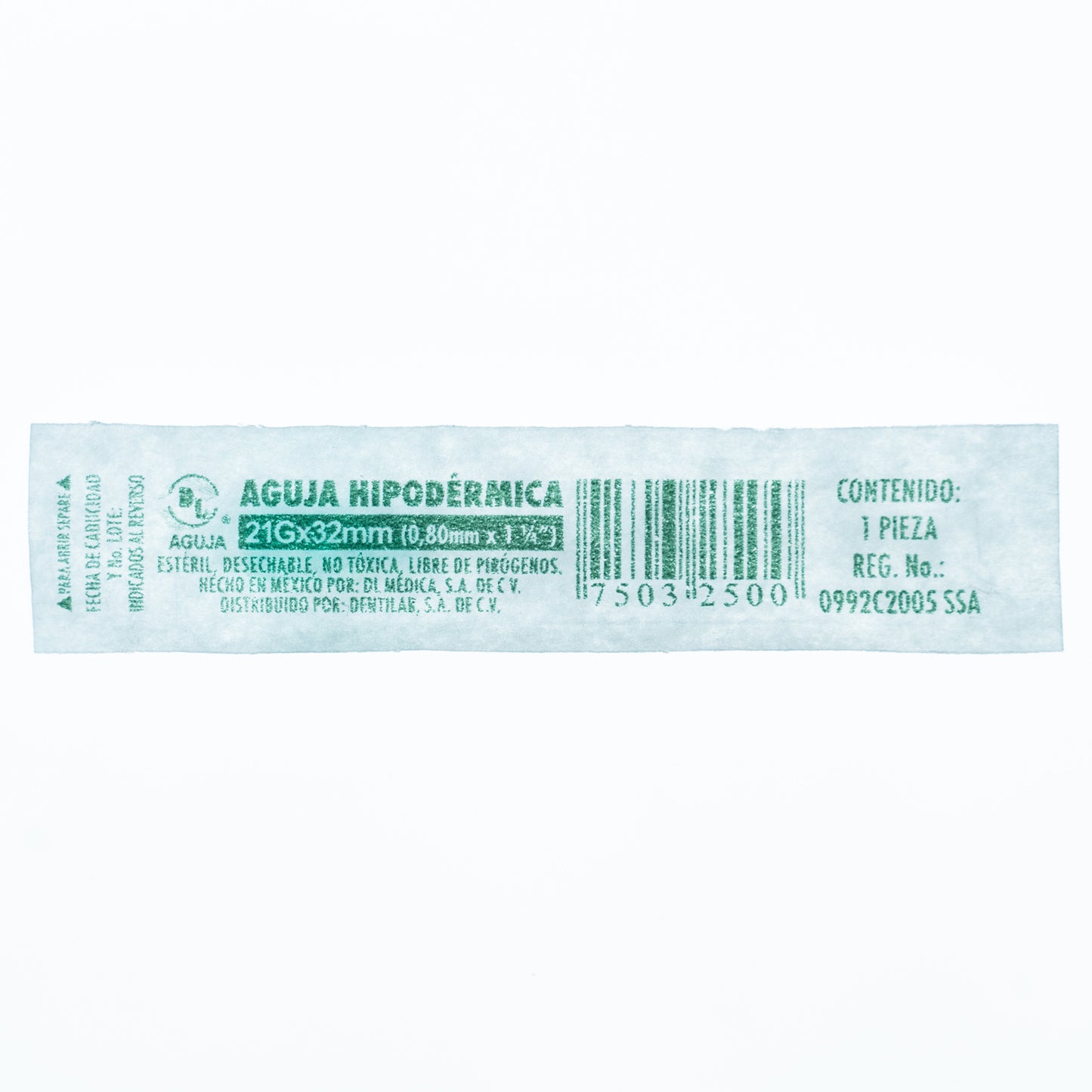 AGUJA HIPODÉRMICA DL 21GX32MM C/100