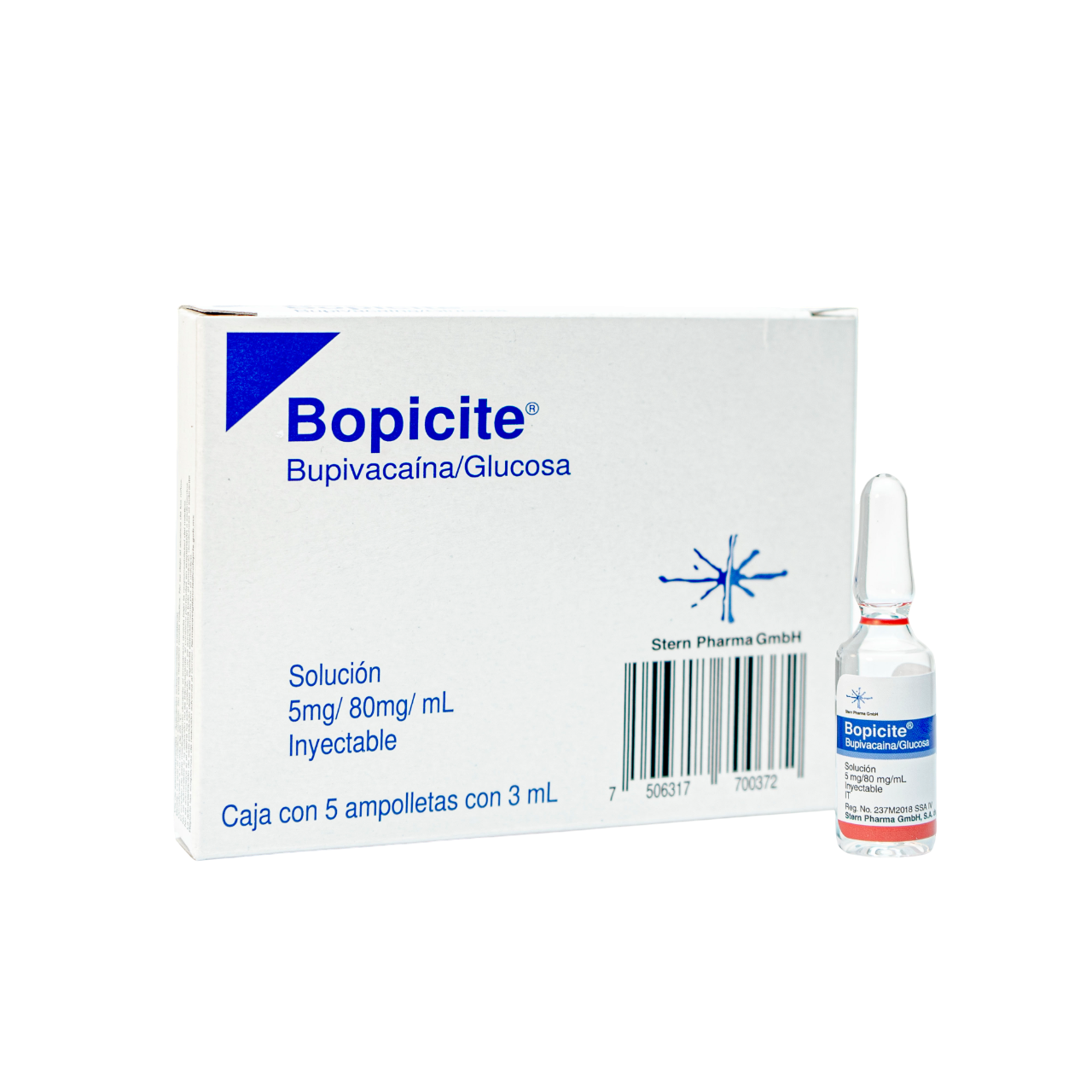 BUPIVACA/GLU 15MG/240MG 3ML C/5 BOPICITE