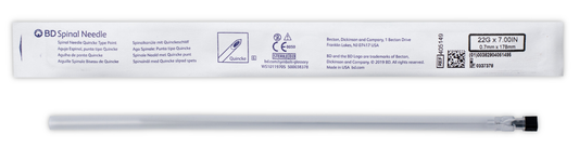 AGUJA ESPINAL QUINCKE 22G X 7 BD