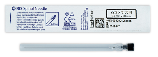 AGUJA ESPINAL QUINCKE 22G X 3 1/2 BD