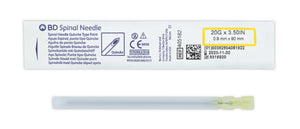 AGUJA ESPINAL QUINCKE 20G X 3 1/2 BD
