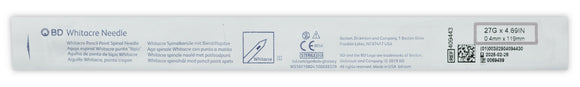 AGUJA ESPINAL WHITACRE 27G X 4  11/16 BD