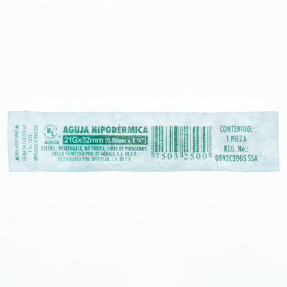 AGUJA HIPODÉRMICA DL 21GX32MM C/100