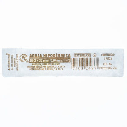AGUJA HIPODÉRMICA DL 20GX32MM C/100