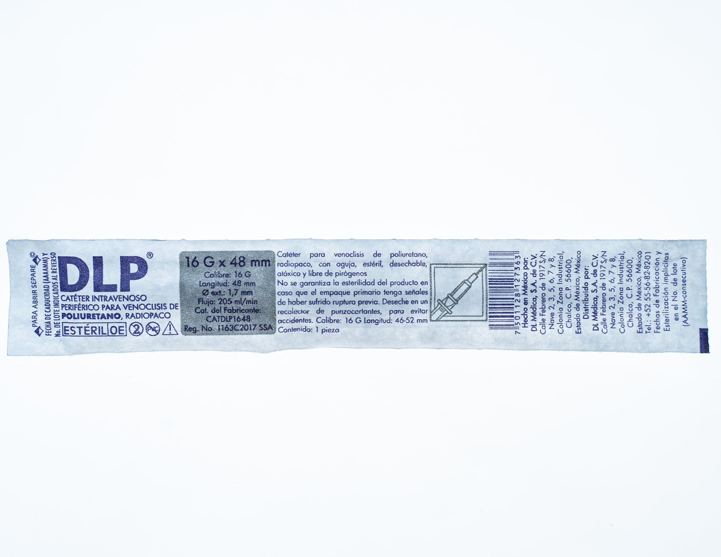 CATETER P/VENOCLISIS RADIOPACO C/AGUJA DLP 16GX48MM C/50