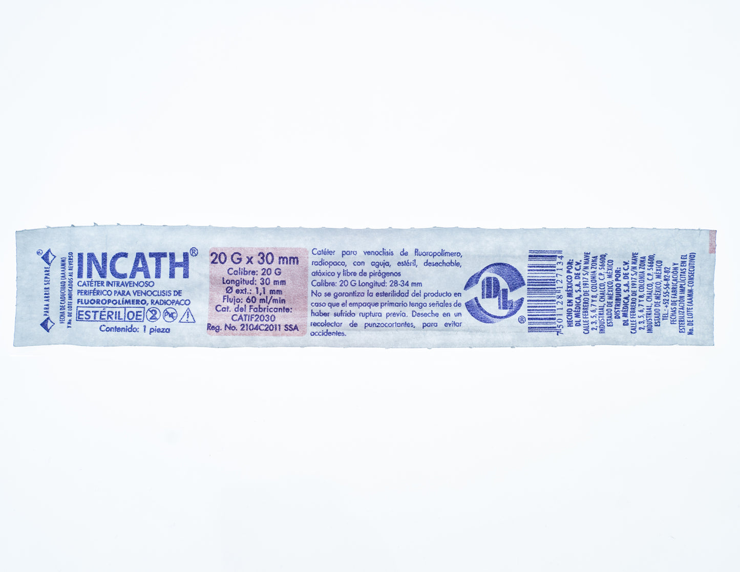 CATETER P/VENOCLISIS RADIOPACO C/AGUJA DLP 20GX30MM C/50