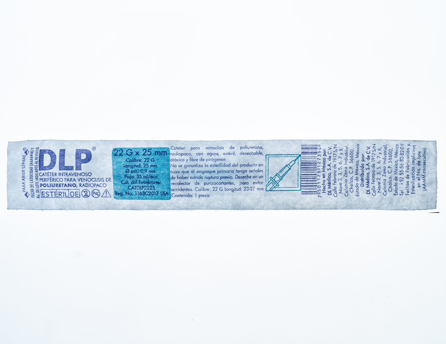 CATETER P/VENOCLISIS RADIOPACO C/AGUJA DLP 22GX25MM C/50