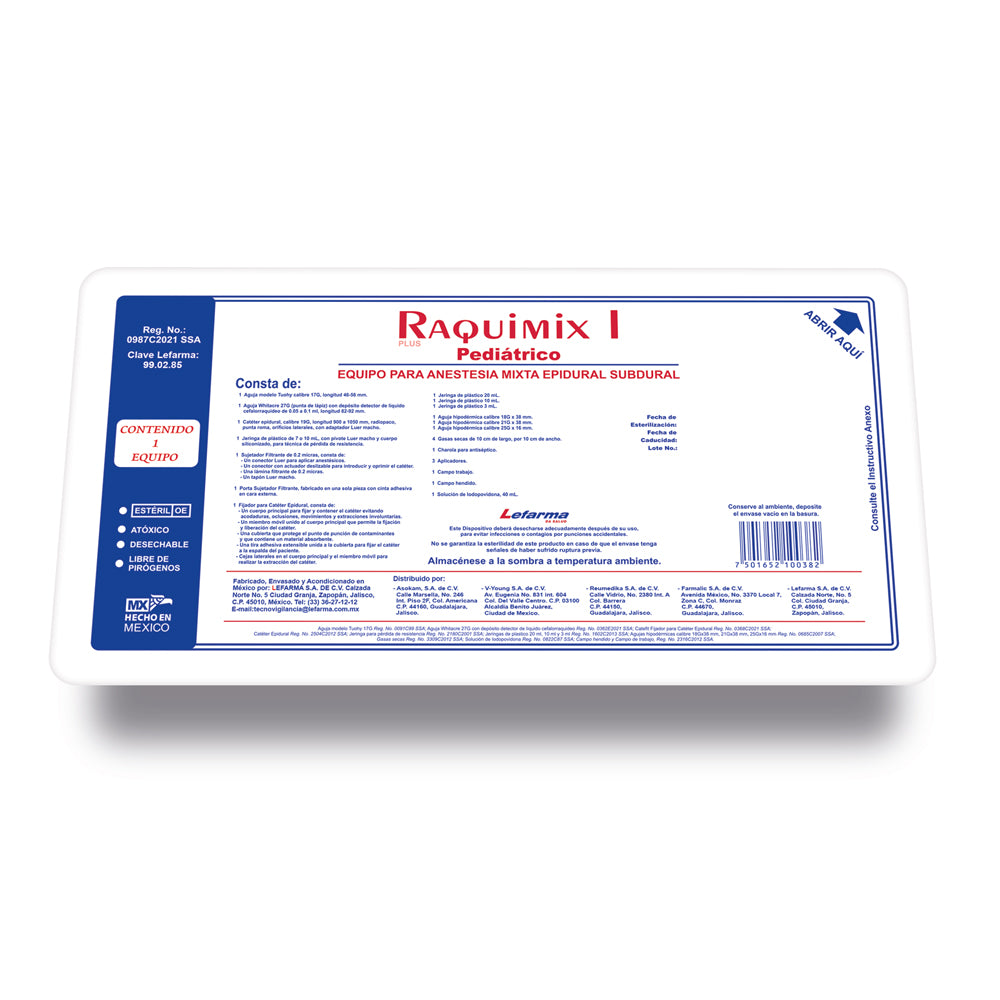 EQUIPO PARA ANESTESIA MIXTA, RAQUIMIX I PLUS PEDIATRICO