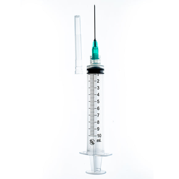 JERINGA DE PLÁSTICO ESTÉRIL/DESECHABLE PIVOTE LUER LOCK C/AGUJA 21GX32MM 10ML C/100