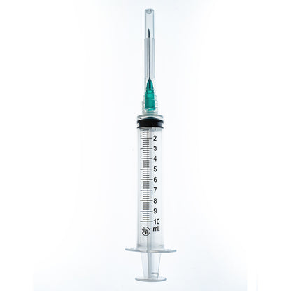 JERINGA DE PLÁSTICO ESTÉRIL/DESECHABLE PIVOTE LUER LOCK C/AGUJA 21GX32MM 10ML C/100